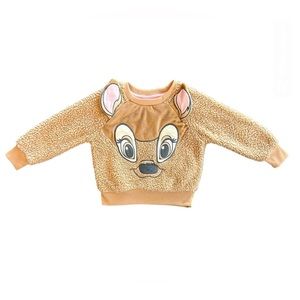 Disney Bambi long sleeve brown sweatshirt with 3D ears size 2